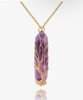 Amethyst Tree of Life Crystal Necklace