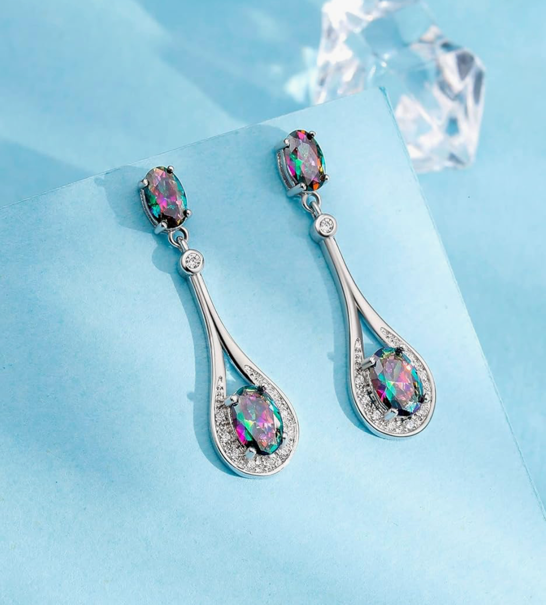 Rainbow Mystic Drop Earrings