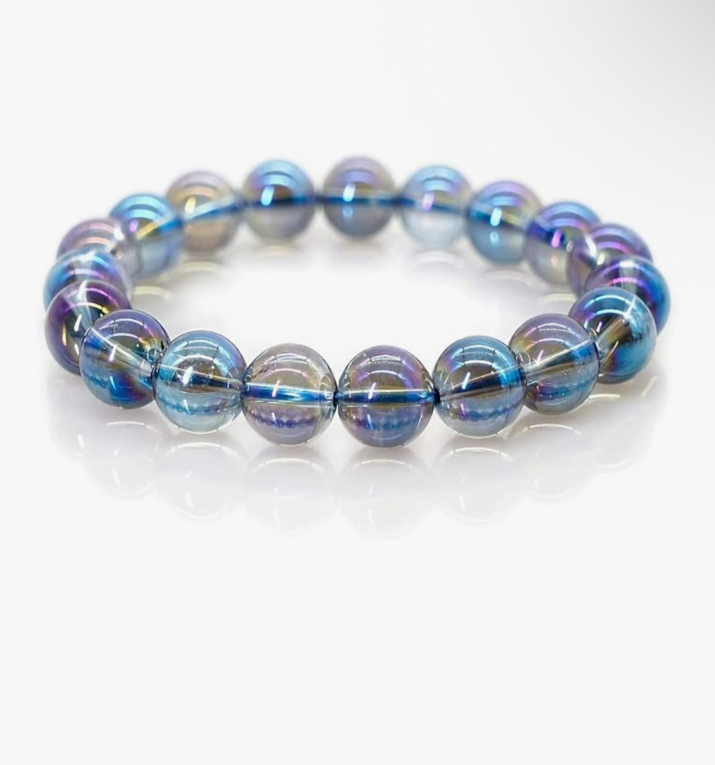 Aurora Aura Quartz Bead Bracelet