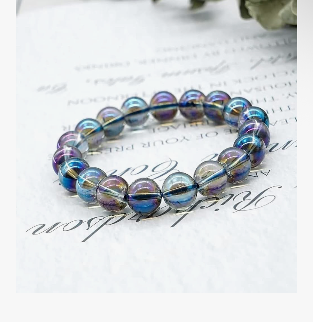 Aurora Aura Quartz Bead Bracelet