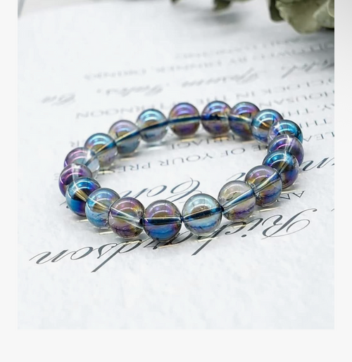Aurora Aura Quartz Bead Bracelet